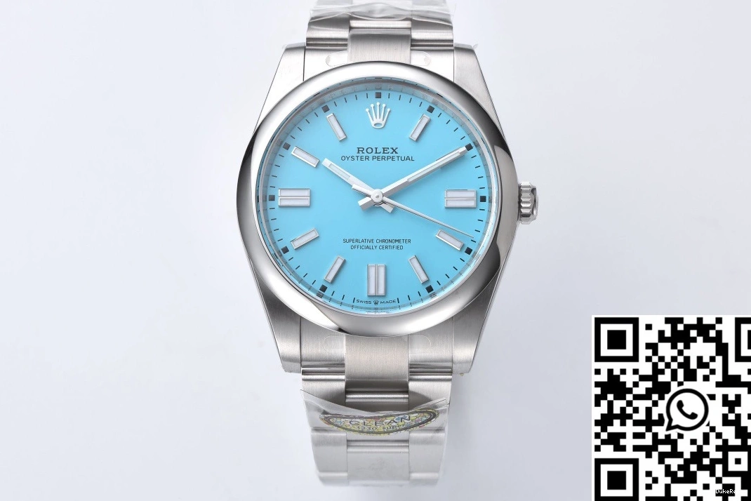 Factory Turquoise Oyster Blue Dial 41MM Rolex Clean M124300-0006 Perpetual 0321